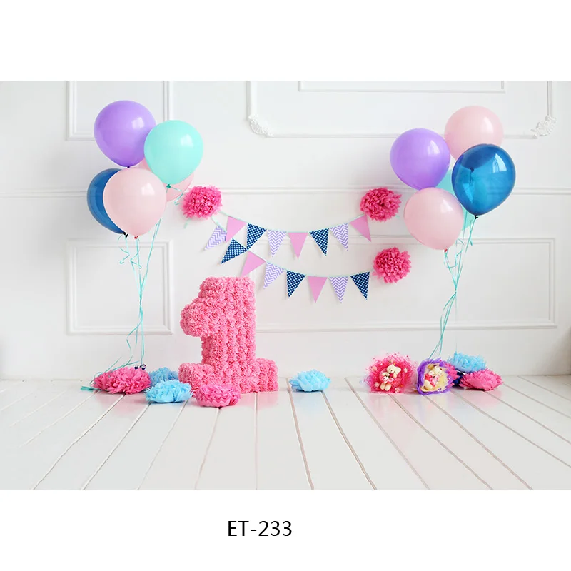ZHISUXI Newborn Baby Birthday Background First Birthday Party Balloon Flower  Portrait Backdrop Photography Photo Studio  LGH-06