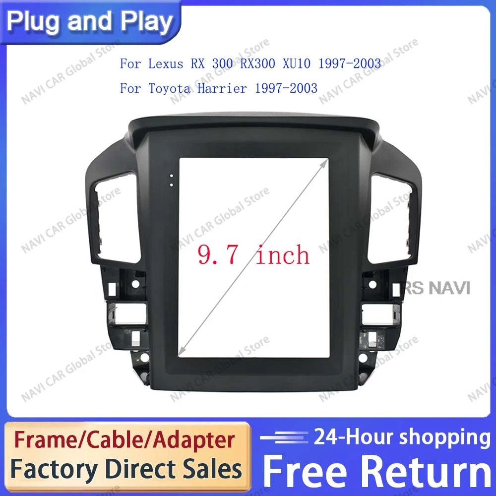 Navi 9.7 Inch Fascias For Lexus RX300 Harrier 1997 - 2003 Car Radio Android Stereo Player Head Unit 2 Din Panel Dashboard Frame