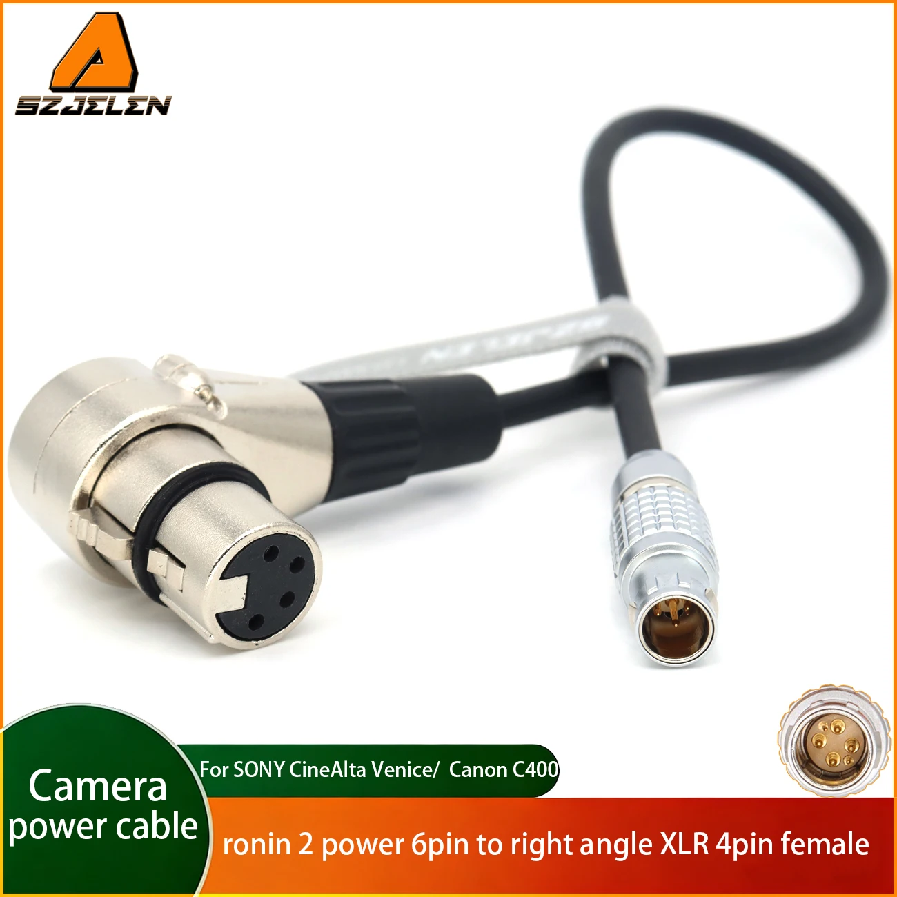 DJI ronin 2 power 6 pin to XLR 4pin female for Camera SONY Venice , Canon C400 Power Cable