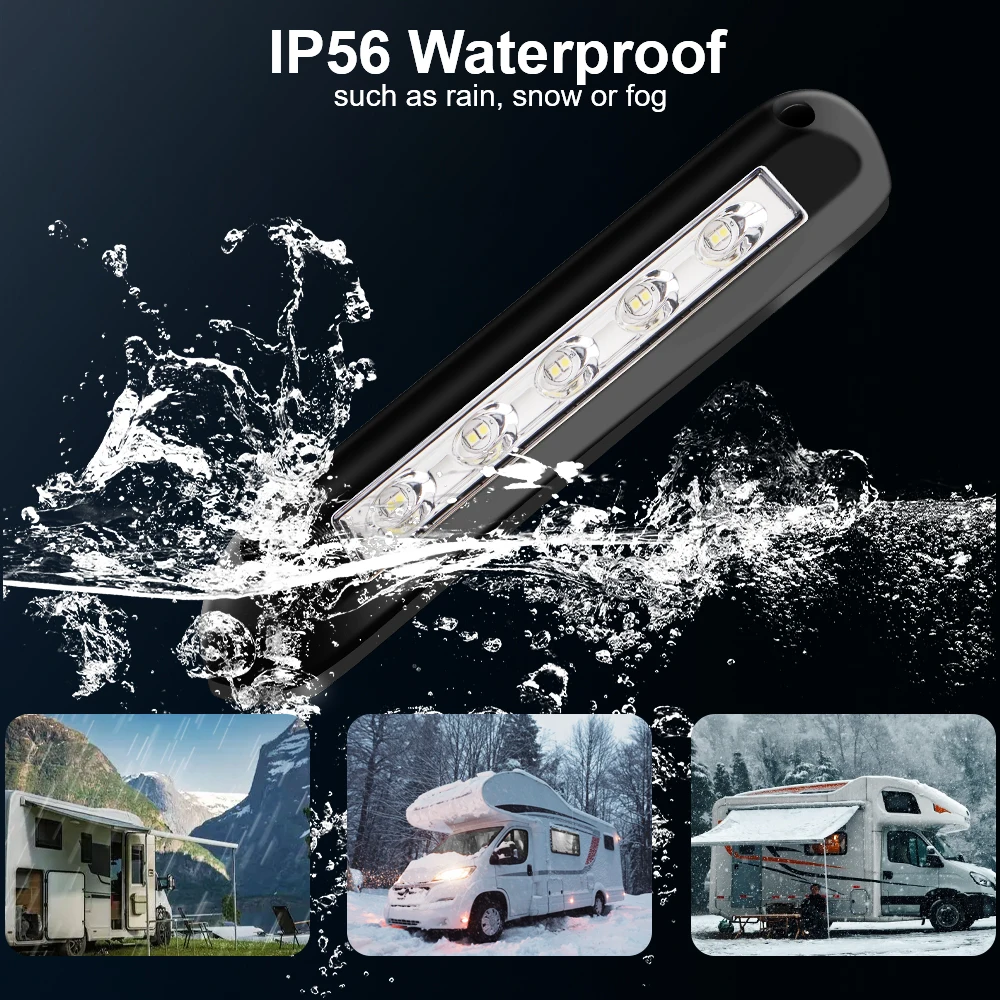 12V/24V Caravan Interior Wall Lamps Caravan Accessories RV Van Trailer Exterior Lamp LED Awning Porch Light Light Bar Waterproof