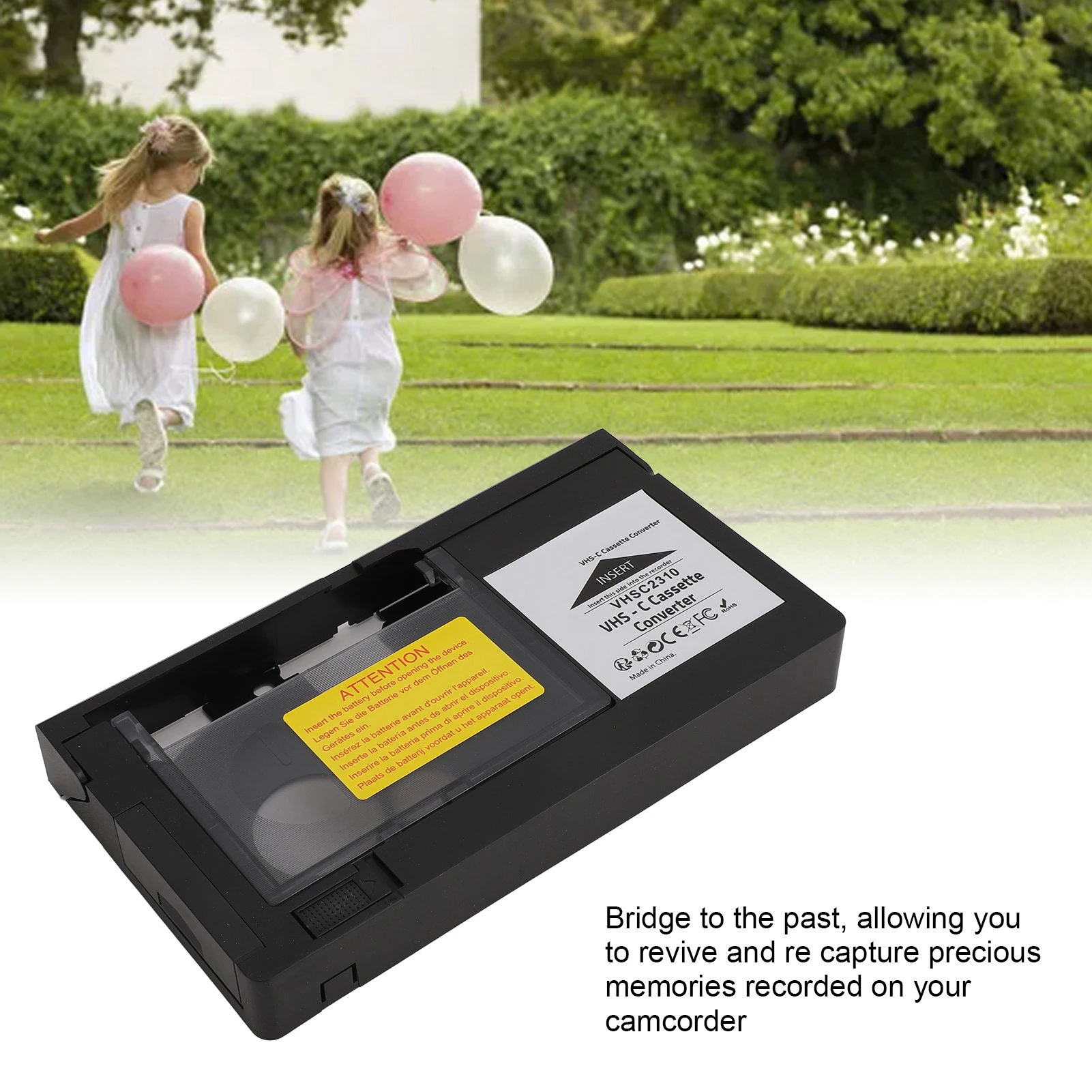 Camcorders Cassette Adapter Cassette Adapter One Key Control Simple  Battery Operated Compact for S‑VHS‑C S‑VHS Tapes