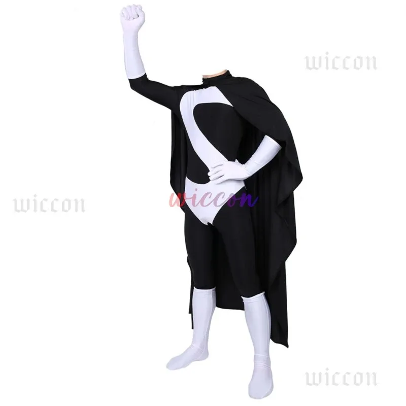 

COSda@Anime Syndrome Buddy Pine Cosplay Costume Black And White Jumpsuit And Cloak IncrediBoy Halloween Carnival Suit for Adults