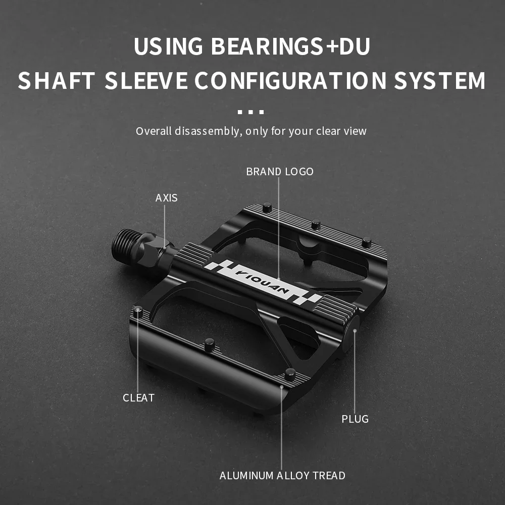 Aluminum Alloy Mountain Road Bicycle Pedal 2 DU Widened Nail Anti-slip MTB Pedals Bicycle Accessories