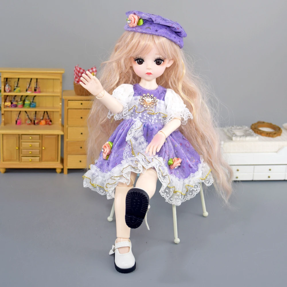 YUTOTUE 12 بوصة ارتفاع فتاة دمية لعبة مع ماكياج الوجه فستان أحذية الشعر المستعار مجموعة كاملة للأطفال هدية صغيرة BJD