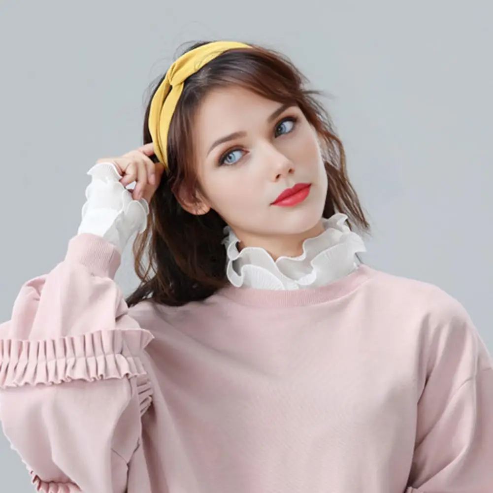 Everyday Wear Fake Collar Women Fake Collar Fake Collar Lace Jacquard Tube Top Adjustable Bust Button Closure Solid Color Formal