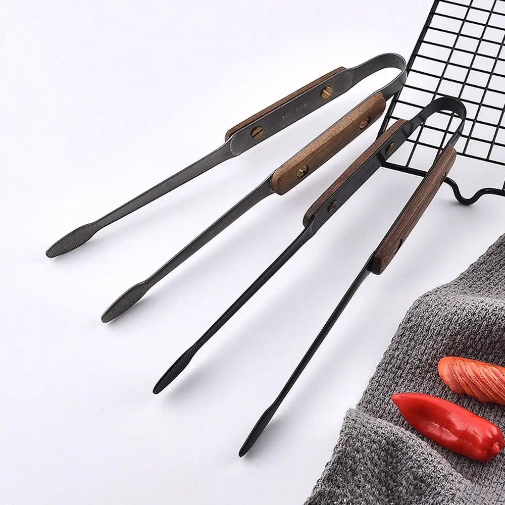 

Heat Resistant 304 Stainless Steel BBQ Tongs Anti-slip Anti-scalding Steak Clip Locking Mechanism Baking Bread Clamp