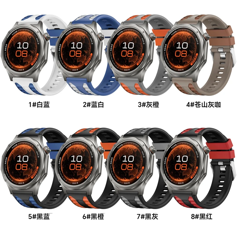 Two Color Silicone Strap For OPPO Watch X3-X2-S Oneplus Watch Lite-4-3 For Realme Watch 5 22mm Comfortable Breathable Wristband