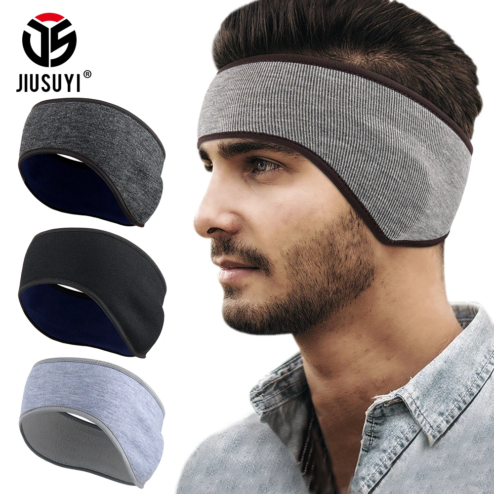 Winter Fleece Headband Ear Warmer Cold Weather Ski Sweatband Non-Slip Hairbands Thermal Bandana Headwear Accessories Men Women