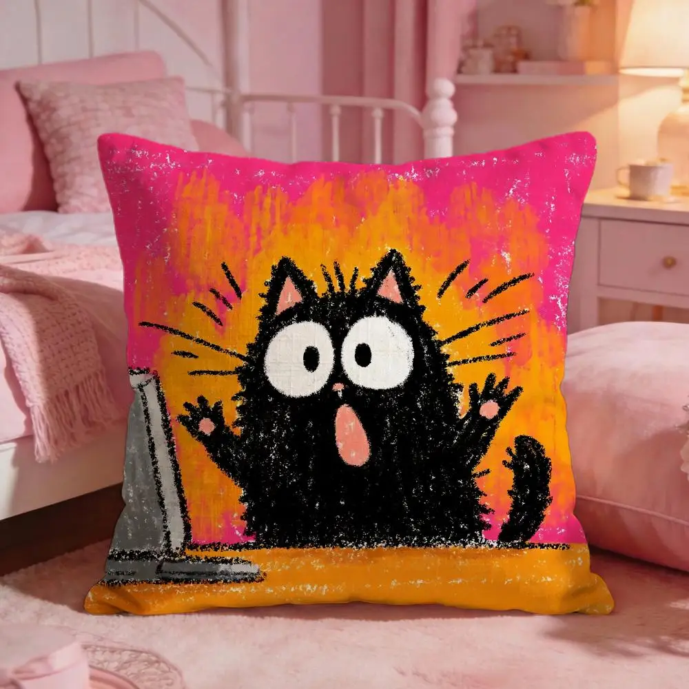 Pop Art Girl Eyes Cushion Cover Premium Comfort Reversible Pillow Cove -Two in One Design for Any Room & Car Interior