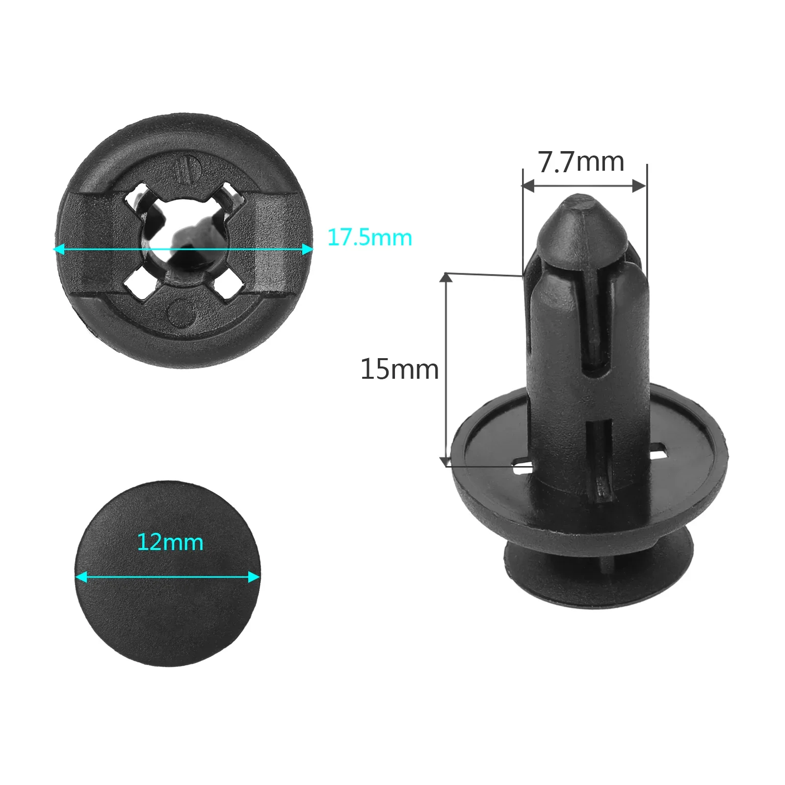50Pcs 8mm Auto Bumper Fastener for Toyota Nissan Honda Plastic Rivet Retainer Push Engine Cover Fender Car Door Trim Panel Clips