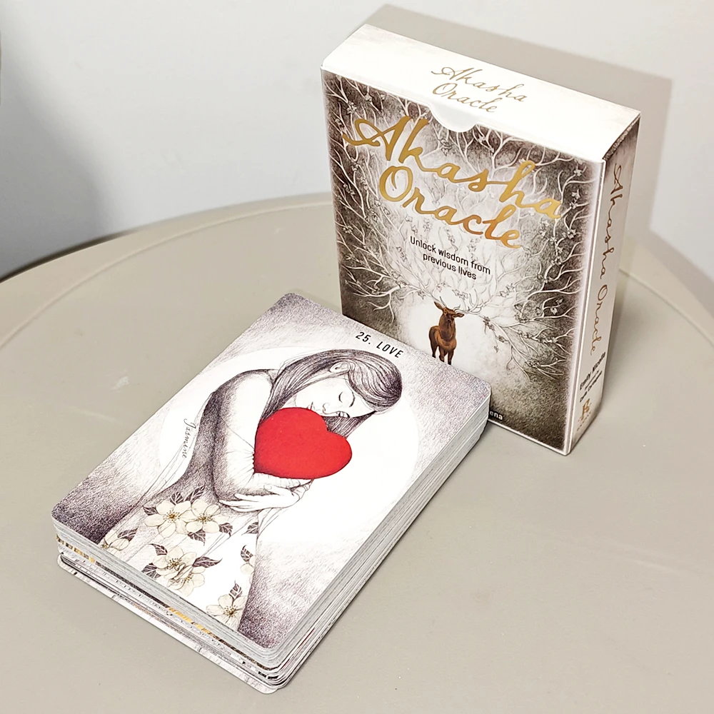 

Колода карт Оракул Акаша, 50 карт, для раскрытия мудрости прошлых жизней, Акашические записи, напечатаны на двойной тисненой бумаге плотностью 350 г/м², 10,5x7,5 см