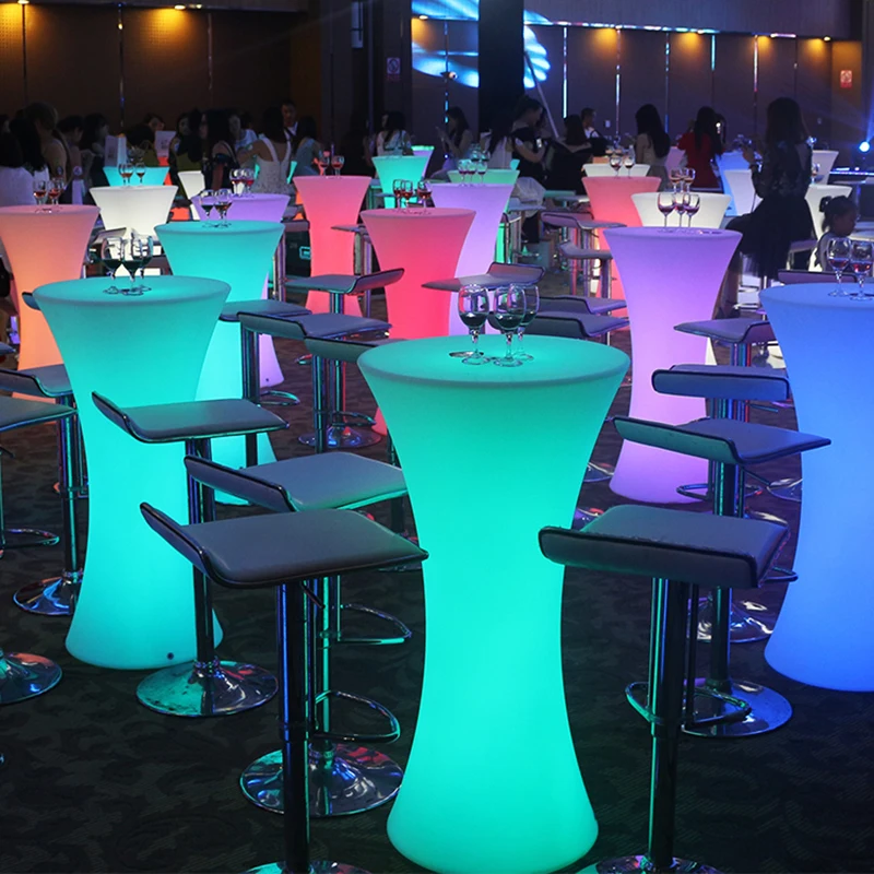 

Wedding Party Decoration 16 Colors Changing LED Luminous Furniture Bar Table Nightclub Stool For Outdoor Indoor Holiday