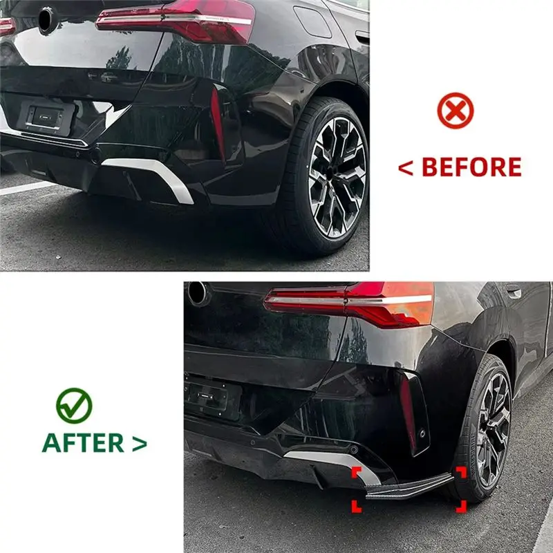 A19Q-For BMW X3 G45 M Sport 2025+ Car Rear Bumper Lip Diffuser Splitter Winglet Apron Spoiler Trim Accessories
