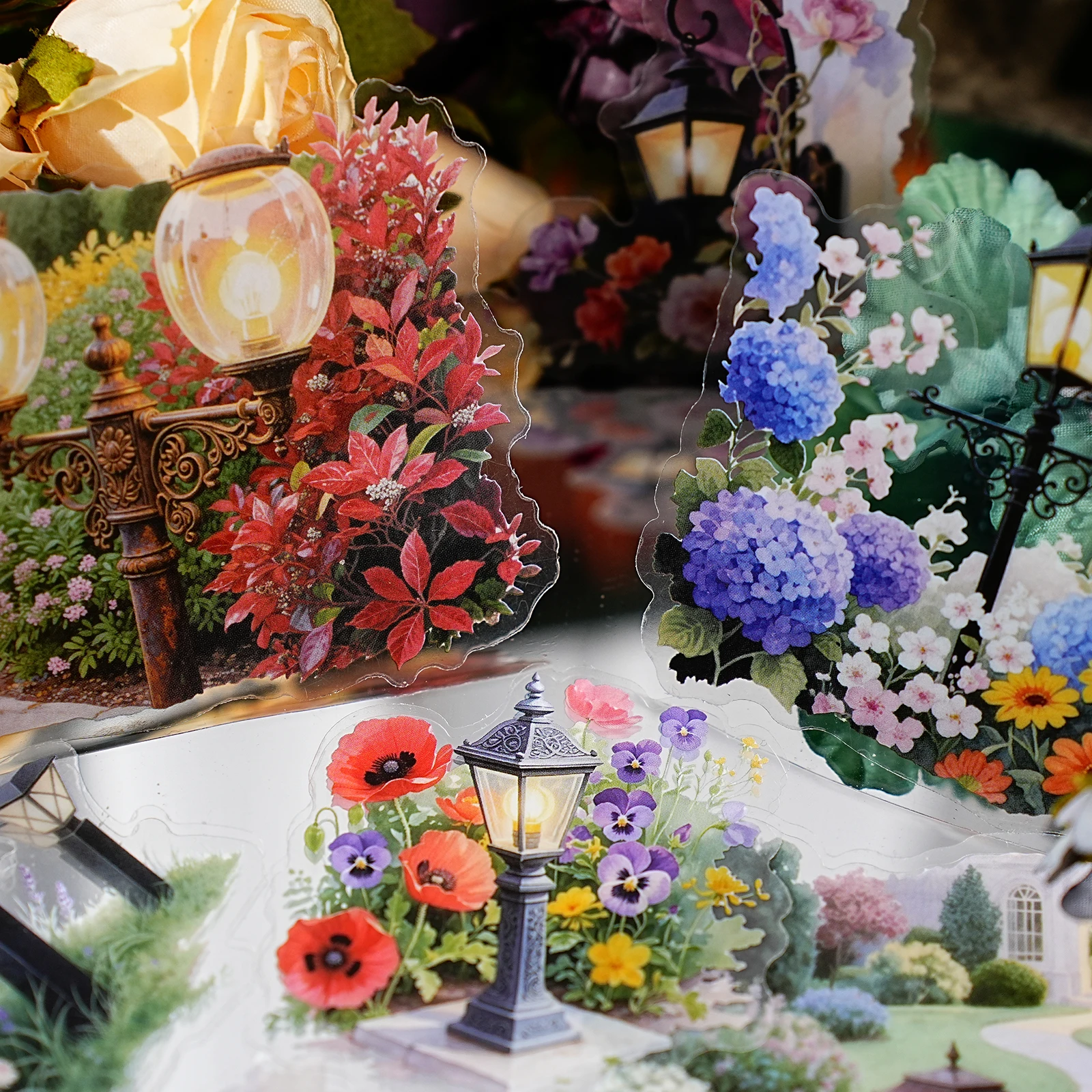 15pcs Vintage Alley Pattern Sticker Pack for Scrapbooking, Photo Albums, Phone Cases, Luggage, DIY Journals, Stationery Stickers