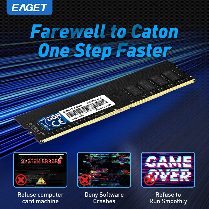 EAGET DDR4-3200 32GB (8GB×4枚セット) デスクトップ Eaget DDR4 RAM 8GB 16GB 3200MHz 1.2V for Desktop