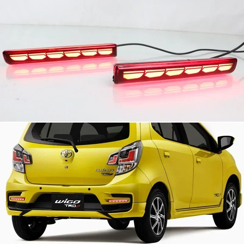 LED Rear Fog Lamp For Toyota Rush Luxio 2014 2015 2016 2017 Car Bumper Brake Light Reflector 3-in-1 Functions Signal Indicators