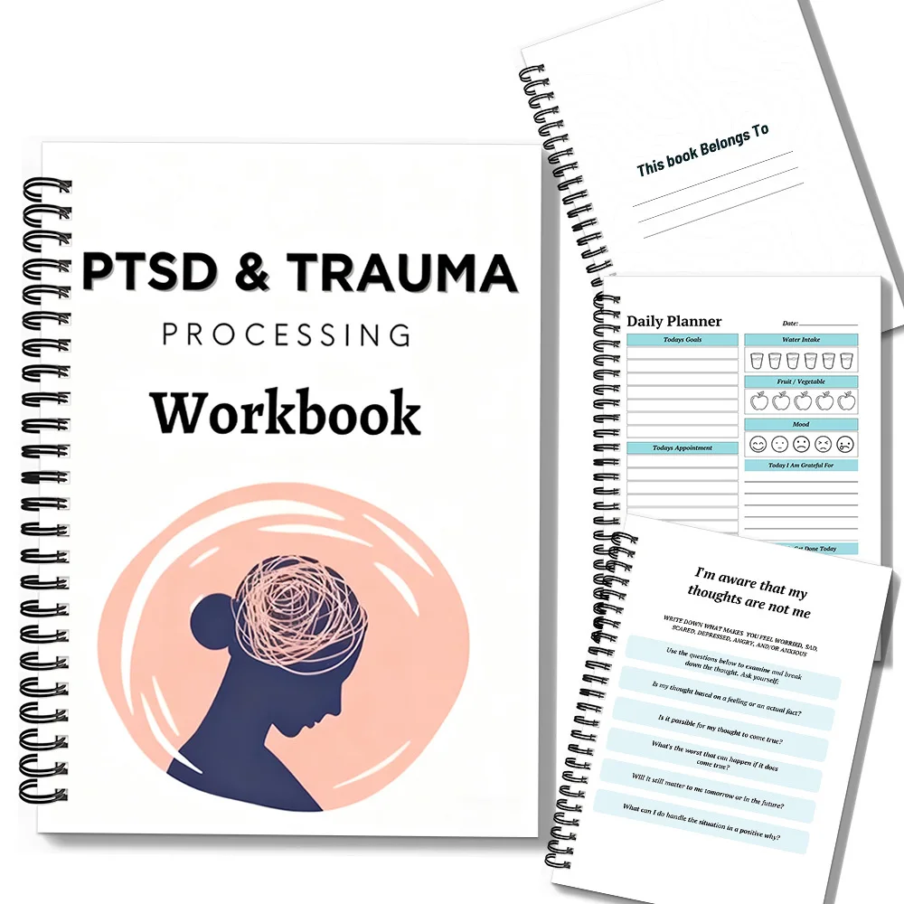 1PC Insightful PTSD & Trauma Workbook : Cahier de travail émotionnel sur la santé mentale pour les survivants de traumatismes et les conseillères, idéal pour la réflexion personnelle