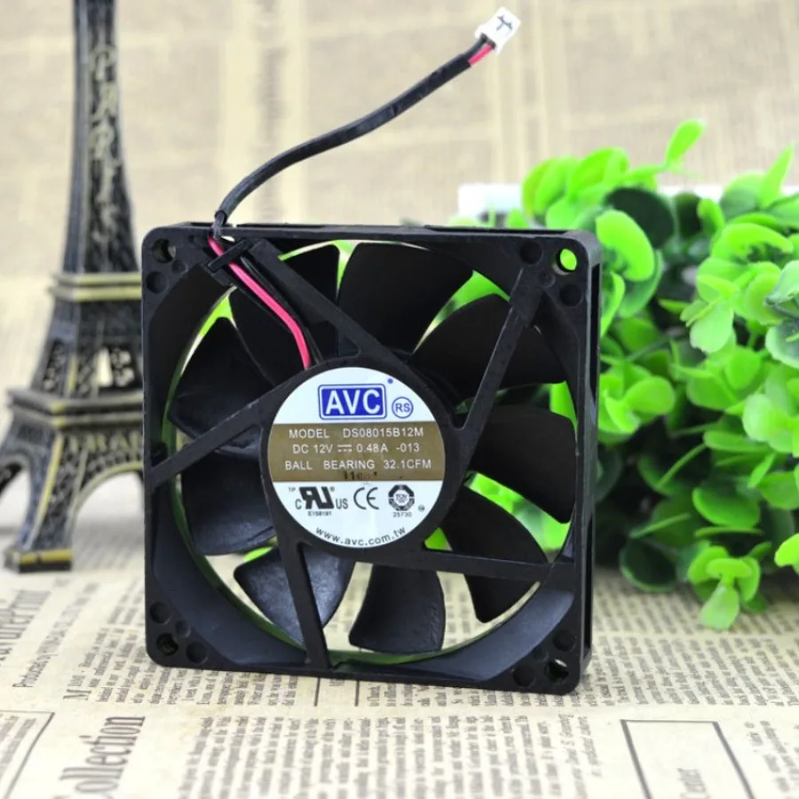 AA + FOR AVC 8015 0.48A 8CM/cm, double ball 2-wire large air volume chassis fan DS08015B12M