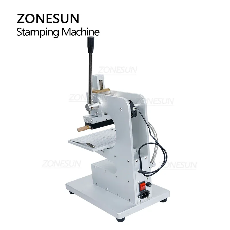 ZONESUN Letter Stamp Hot Stamping Machine With Infrared Locator For Card Leather Embossing Machine Plastic Wood DIY