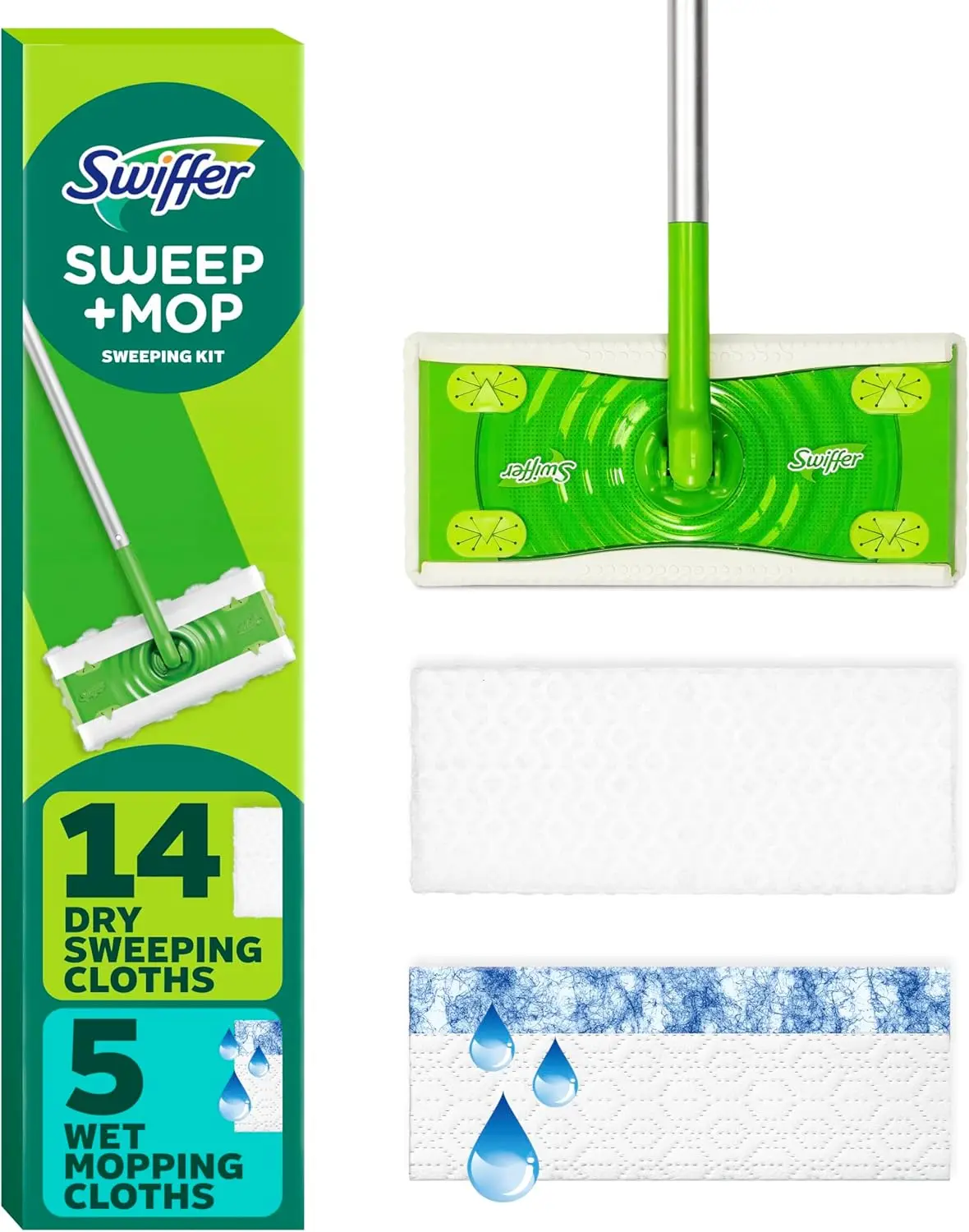 

2-in-1 Floor Cleaner Mop, Dry and Wet Multi-Surface Sweeping Kit with 20 Pieces for Easy Cleaning
