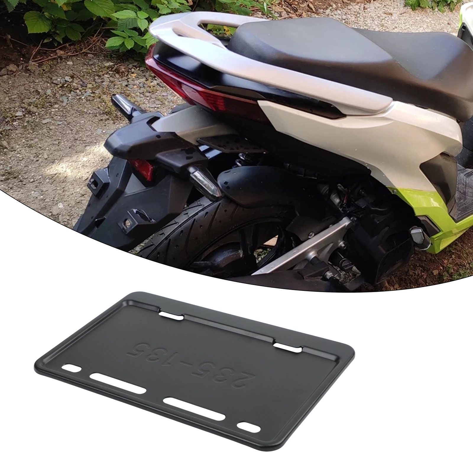 1Pc Aluminum Alloy Motorcycle License Plate Frame For Philippines 135x235mm Black Carbon Fiber Holder