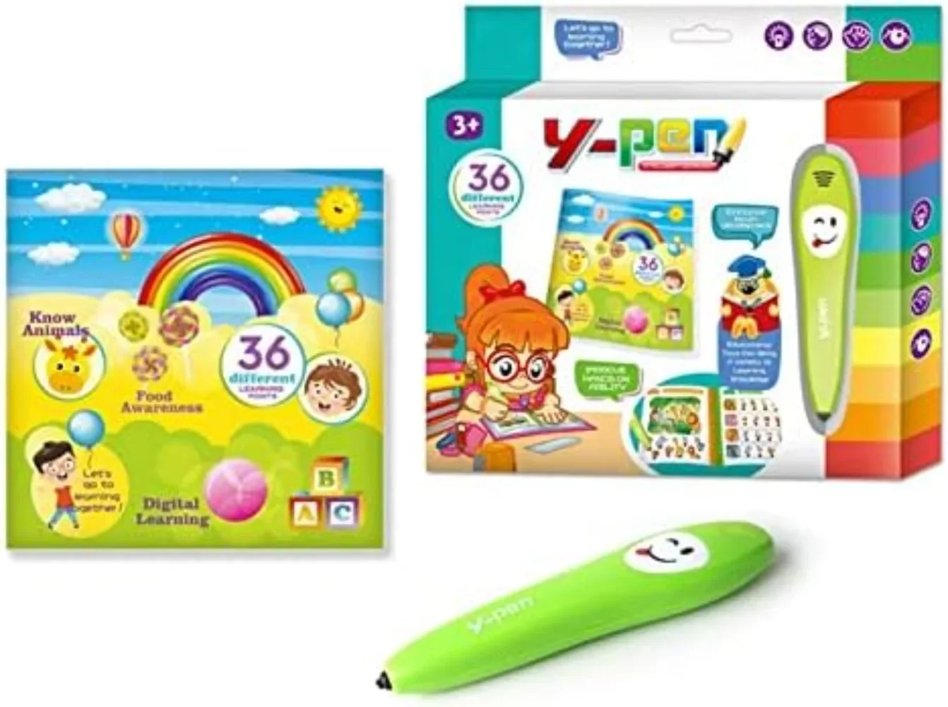 Giocattolo educativo Y-Pen Apprendimento dell'inglese Smart Point Touch Penna parlante Macchina per l'apprendimento Libro sonoro vocale per bambini