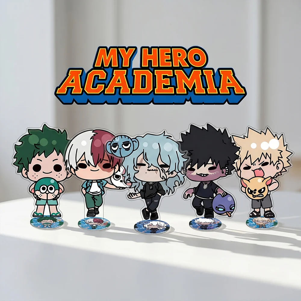 My Hero Academia Animal Beach Ball Ver 10CM Double Sided Acrylic Stand Keychain 2026 New Chibi Style Anime Stand Dabi Deku Gift