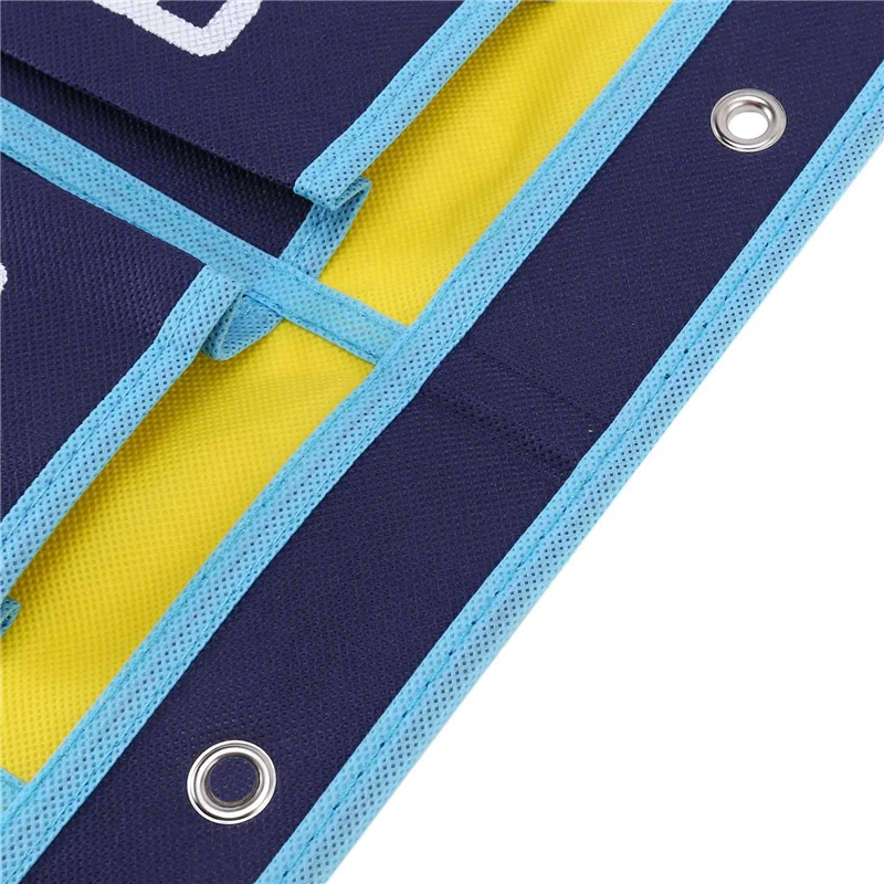 

EDT-3X Numbered Pocket Chart Classroom Organizer For Cell Phones Calculator Holders (30 Pockets, Blue Pockets)