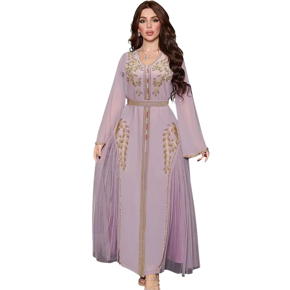 Mulheres Luxo Abaya Diamantes Vestidos Muçulmanos, Elegante Caftan, Vestido Kaftan Marroquino, Festa Noturna, Eid Mubarak, Jalabiya