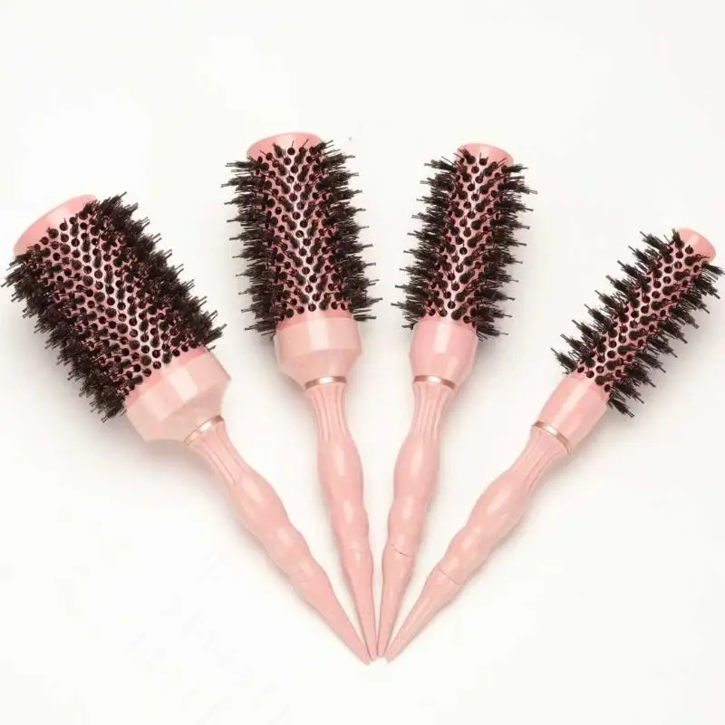 1Pcs Boar & Nylon Roller Brush, Non-Slip Handle Curl Defining Barrel for Salon Home Styling