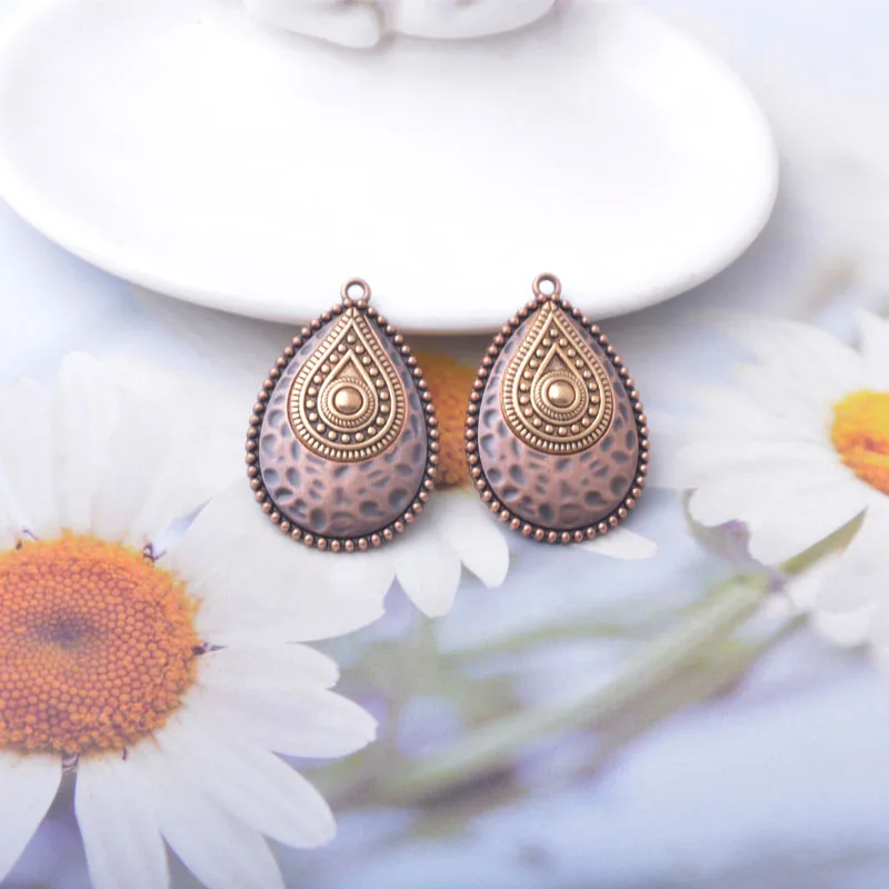 10 Stück Retro-Stil Wassertropfen-Anhänger Ohrring-Komponente DIY Ohrringe Anhänger – Detail 5