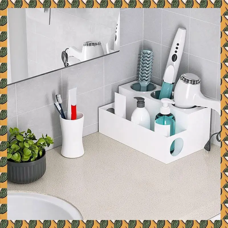 

A77I Hair Tool Organizer Acrylic Countertop Hair Dryer And Styling Holder Makeup Toiletries Vanity Storage Stand With Cups C Dur
