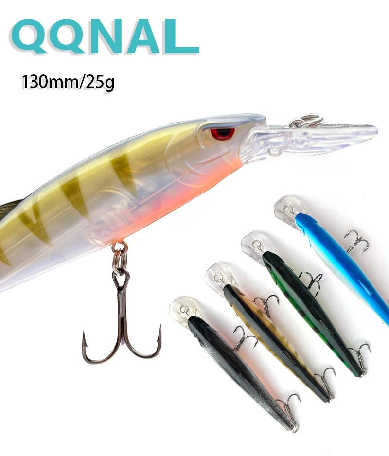 QQNAL 130cm 25g Bearking 2023 New Arrival Hot Sale Minnow Hard Fishing Lure Bait hot Fishing Tackle Artificial Lures Bait