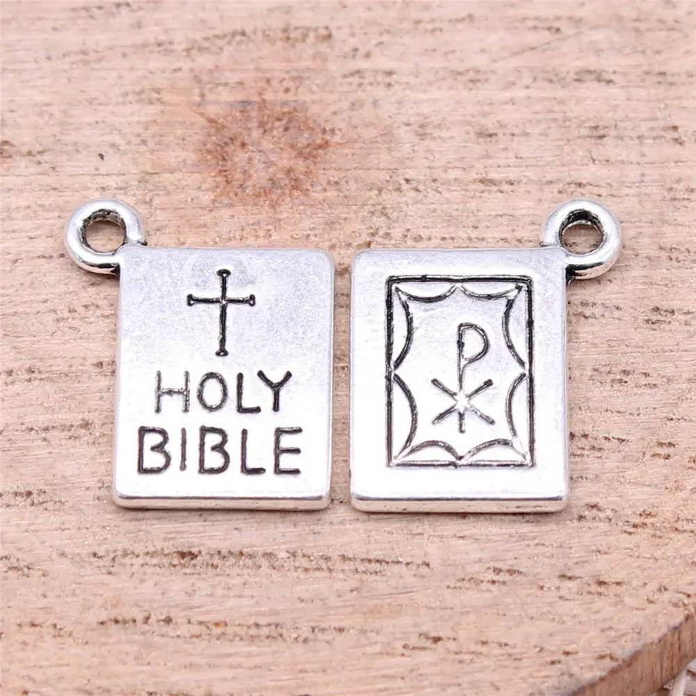 Components Holi Bible Charms Jewelry 17x14mm 10pcs