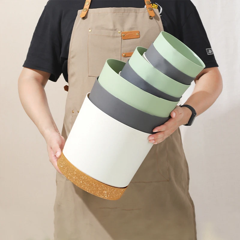 أواني نباتات ذاتية السقي، أصيص زهور بلاستيكي أوتوماتيكي، مزارعي سقي سفلي مع صحن للنباتات الداخلية والخارجية، ديكور الحديقة #4