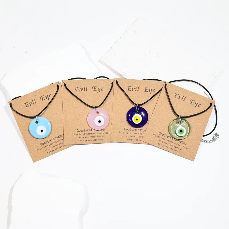 Classic Turkish Necklace Evil Eye Hand Chain for Women Lucky Demon Eyes Card Necklace Men\'s Love Jewelry Accessories Party Gif