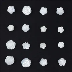 Natural White Shell Charms Rose Flower Mother of Pearl Carved Flower Shell Pendant for Making Jewelry Bracelet DIY Necklace