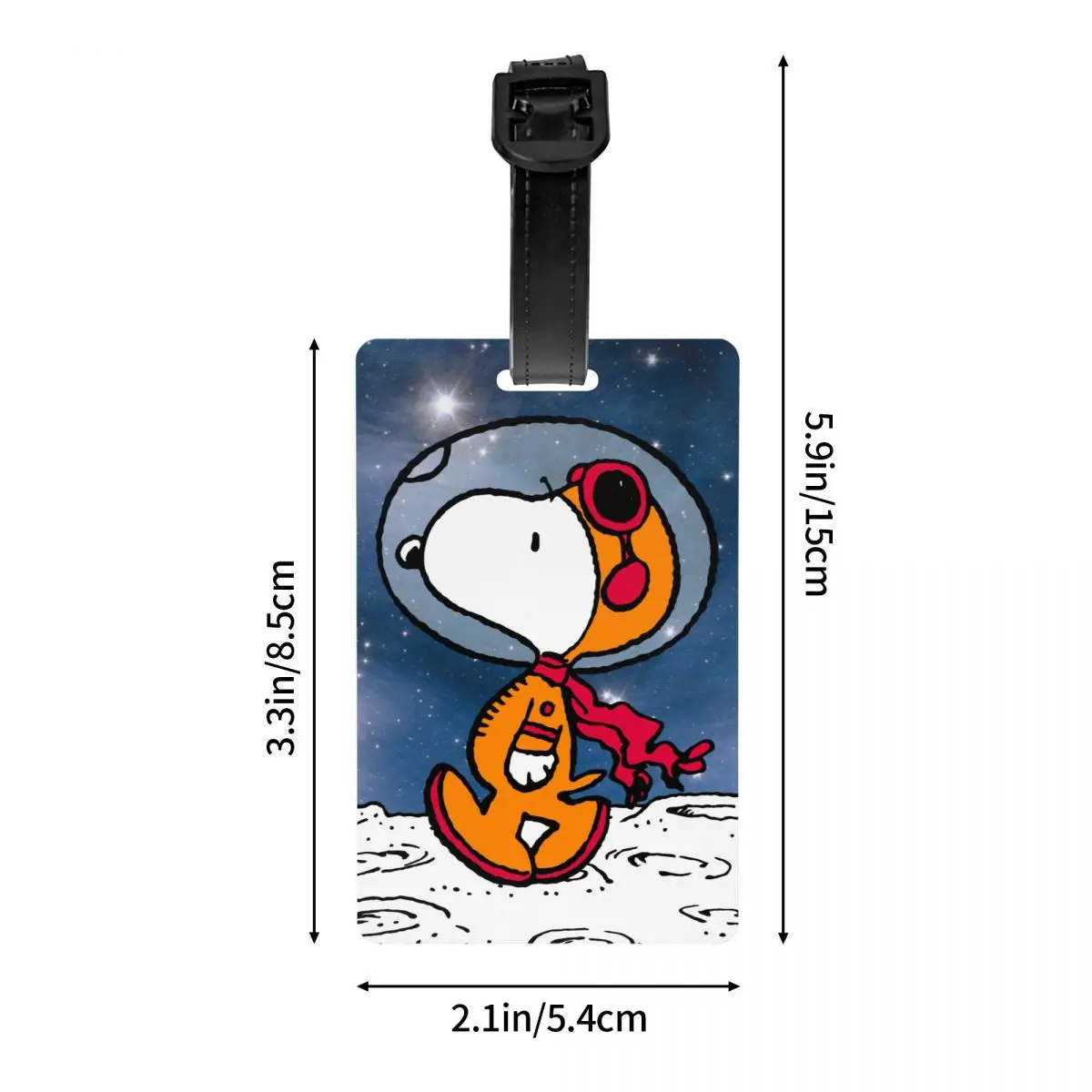 Cartoon Bagagem Tag com Nome e Endereço Titular, Acessórios de Viagem, Cute Astronaut, ESPAÇO, Snoopy, ID, Unisex Bagagem Tag, Presentes