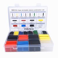 580pcs Heat-shrink Tubing Thermoresistant Tube Heat Shrink Wrapping Kit Electrical Connection Wire Cable Insulation Sleeving