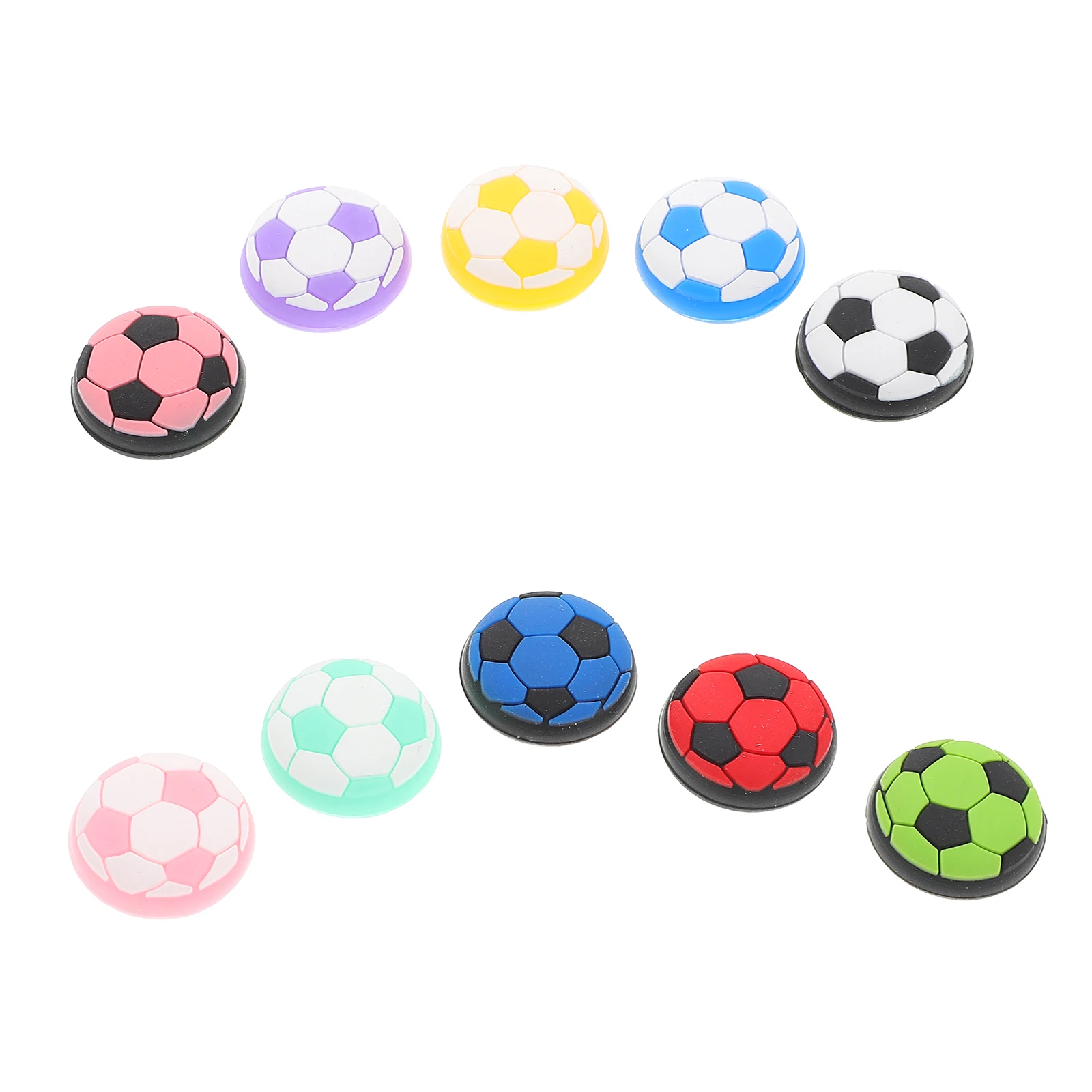 

10 Pcs Joystick Thumbstick Caps Button Covers Silica Gel Soccer Style Gaming Accessories Precision Grips Analog Parts