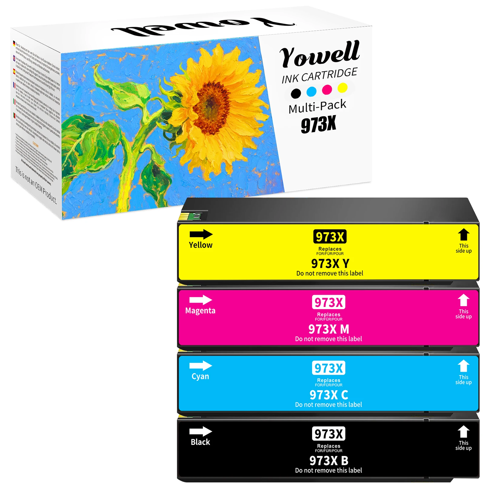 Yowell 973X Multipack Tintenpatronen Kompatibel mit HP 973X, Geeignet für HP PageWide Pro 452, 452dw, 452dn, 477, 552, 552dw – Detail 1