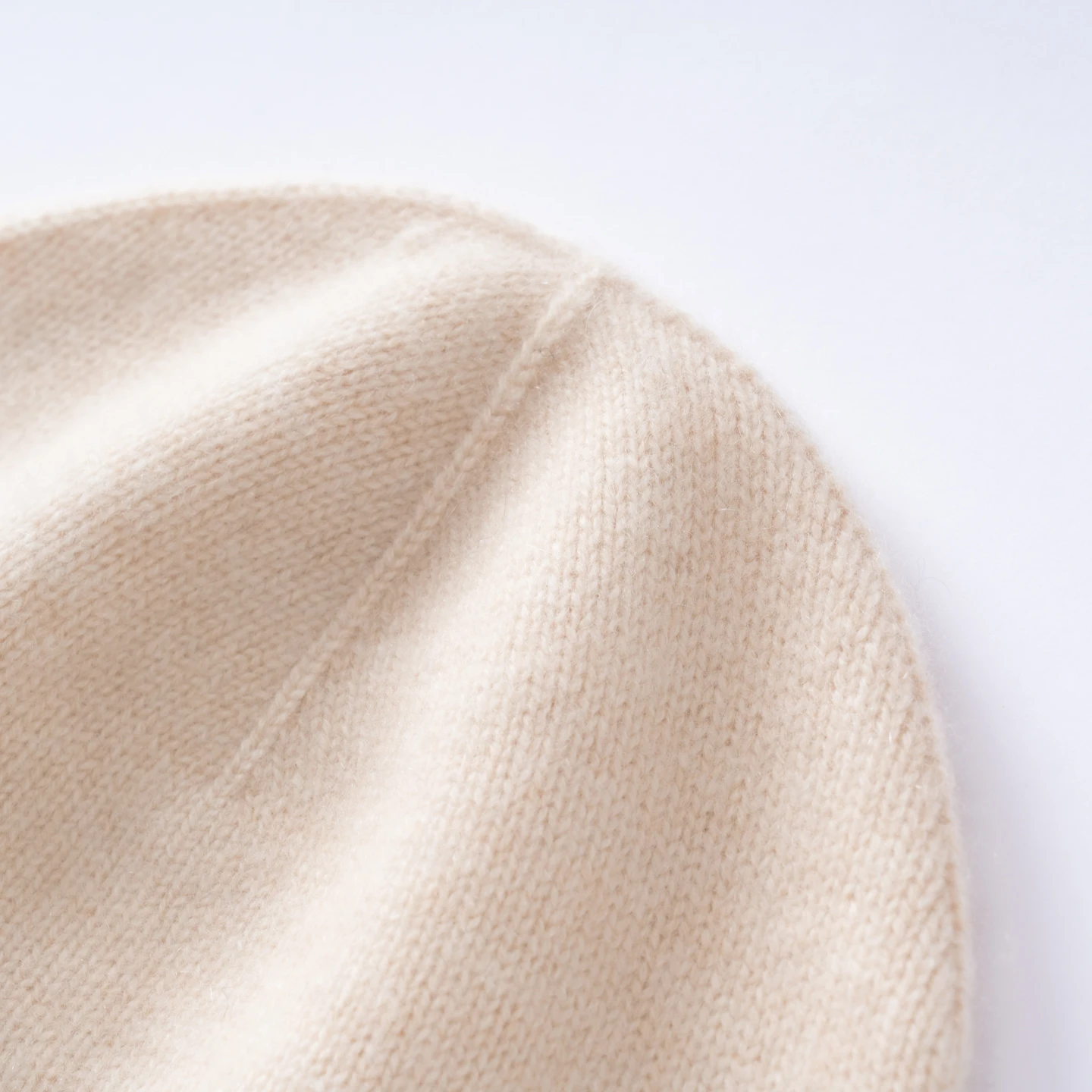 Women's A-Class 100% Pure Cashmere Knitted Hat with Rolled Edge Fashion Solid Color Thick Warm Autumn Winter Cold Proof Hat