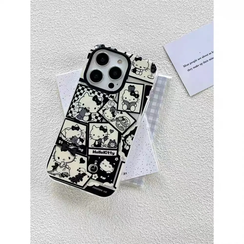 Hello Kitty Sanrio Iphone 16 Cartoon Mobile Phone Shell 15 Pro Max Anime Mobile Phone Protective Case Magnetic Bracket Toys Girl