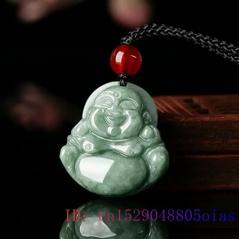 Burmese Jade Maitreya Pendant Accessories Real Emerald Designer Necklace Jadeite Natural Green Gemstone Gifts for Women Jewelry