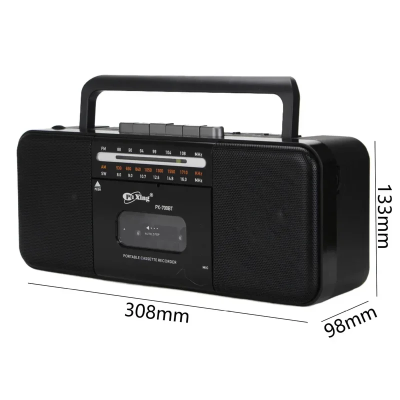 المحمولة سماعة لاسلكية تعمل بالبلوتوث خمر ريترو USB AM/FM/SW متعدد الموجات راديو ستيريو Boombox Mp3 الصوت كاسيت مشغل شرائط مسجل