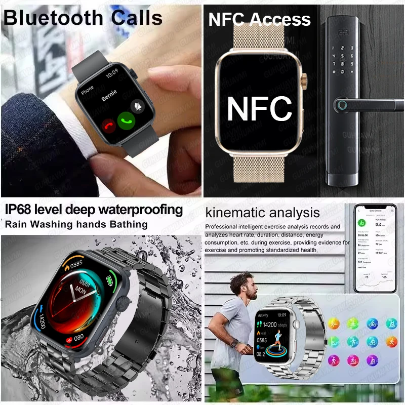 Original Ultra Series Smartwatch Heart Rate Thermometer Health Monitor NFC Bluetooth Call Smart Watch For IOS Xiaomi Men Women