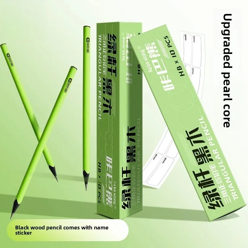 Macaron Color Barrel Black Wood HB 2B Pencils Triangular Grip Student Exam Writing Drawing Safe Odorless Stationery