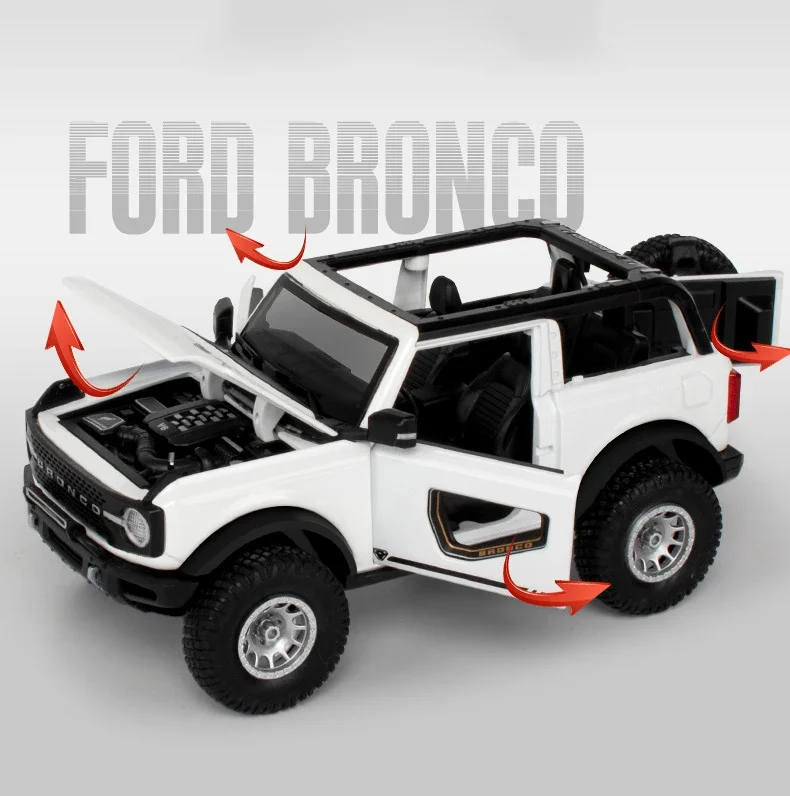 1:32 Ford Bronco Lima SUVโลหะผสมDiecastsของเล่นโลหะของเล่นรถดึงกลับคอลเลกชันของเล่นเด็กของขวัญA465Fashion Ornamen