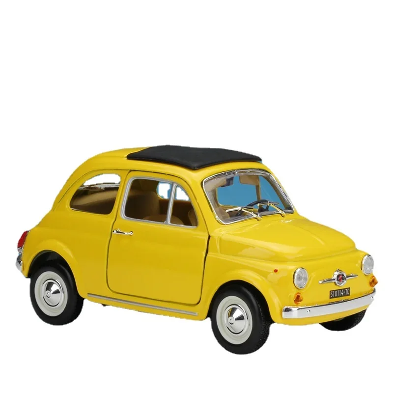 Bburago 1:24 1965 Fiat 500F Alloy Model Simulation Car Decoration Collection Gift Toy Birthday Present B802