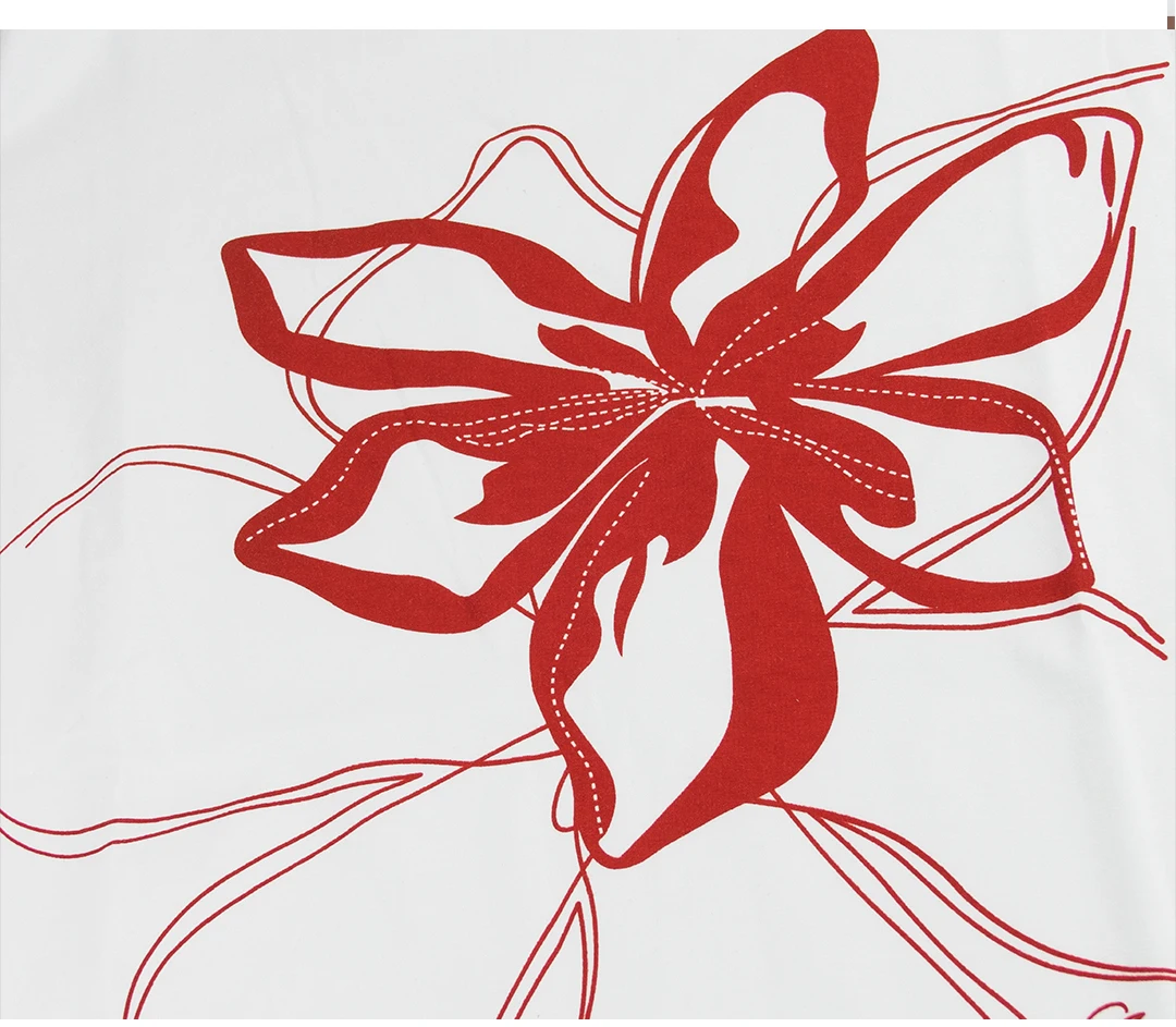 CH Besticktes Blumen-Kurzarm-T-Shirt für Damen Rundhals Regular Fit Premium-Baumwolle Lässige Alltags-Vielseitige Oberteile – Detail 11